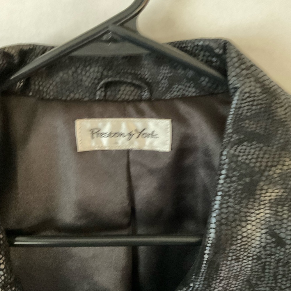 Preston & York snake skin print Black Leather Jacket size medium vintage Y2k - Picture 2 of 11